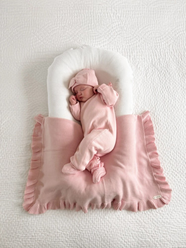 Classic Ruffle Baby Blanket - Powder Pink | Luna + Luca