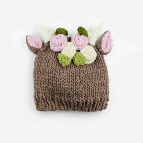 Hartley Deer with Flowers Knit Hat | The Blueberry Hill