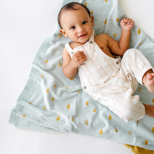 The Blueberry Hill Raindrop Organic Blanket