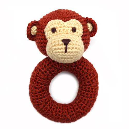 Monkey Ring Hand Crocheted Rattle | Cheengo