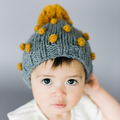 Popcorn Hat | Gray with Mustard | The Blueberry Hill