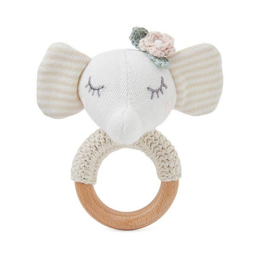 Elephant Princess Wooden Baby Rattle | Elegant Baby