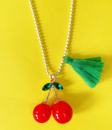  Rhinestone Cherries Necklace | Gunner & Lux