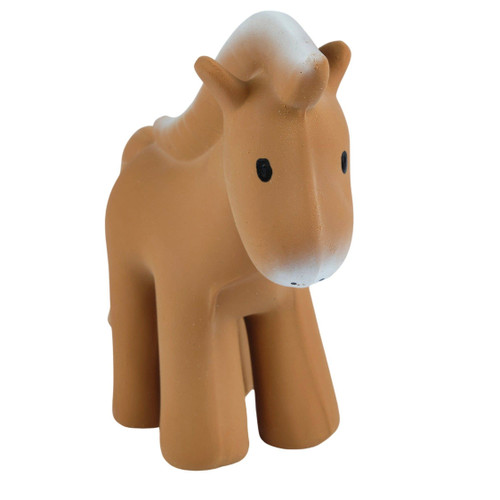 Organic Natural Rubber Rattle, Teether & Bath Toy | Horse | Tikiri Toys