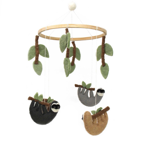 Sleepy Sloth Felt Nursery Mobile | Global Crafts