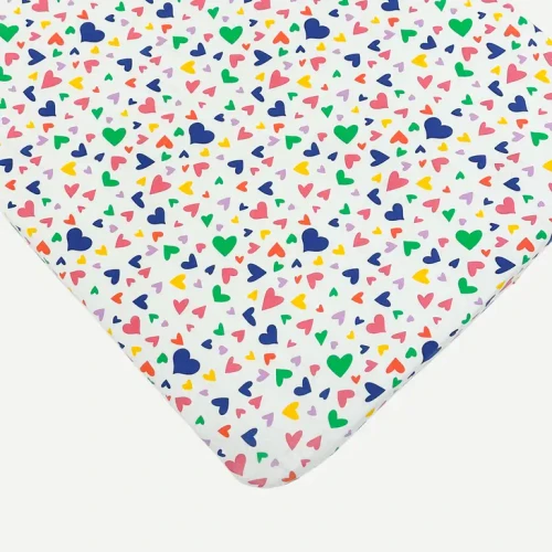 'I Heart You' Colorful Crib Sheets | Norani