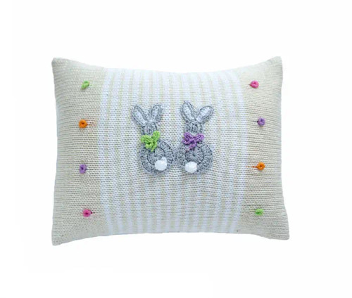  Cottontail Bunny Mini Pillow | Ecru | Melange Collection