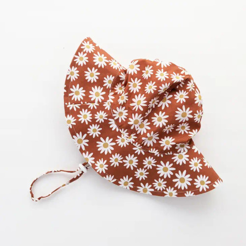 Ginger Daisy Sunhat UPF 50+ with Adjustable Breakaway Strap | Huggalugs
