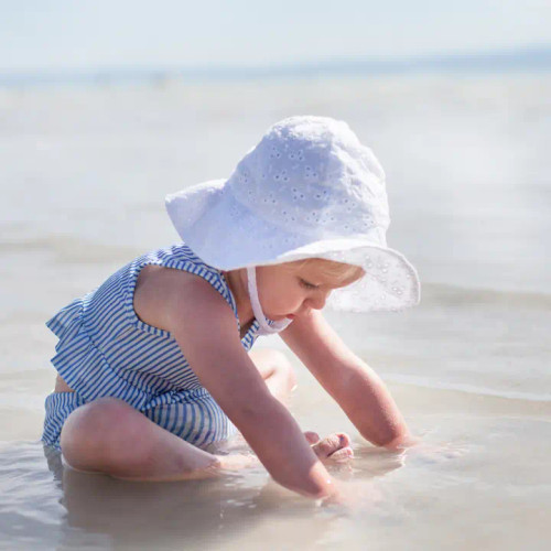 Flowered Eyelet Sunhat for Babies & Toddlers | Huggalugs