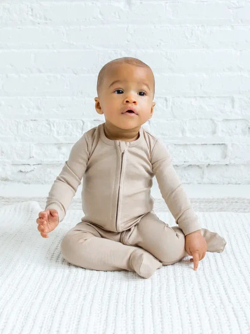 Peyton Zipper Sleeper | Clay | Colored Organics