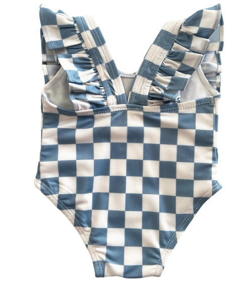 Blueberry Muffin Checkerboard | Isla Swimsuit | UPF 50+ | Siix Collection
