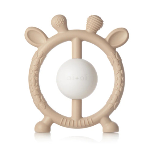 Giraffe Teether and Rattle | Taupe |  Ali Oli