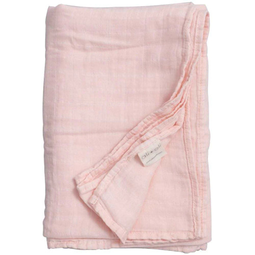 Muslin Swaddle Blanket | Soft Pink | Ali Oli