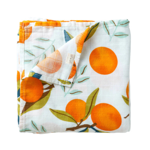 Muslin Swaddle Blanket | Tangerine | Ali Oli