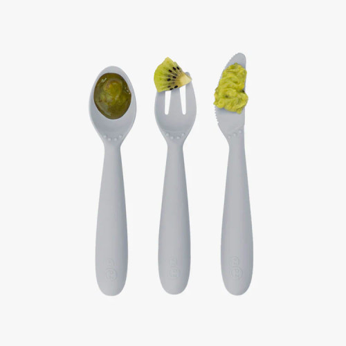 Happy Utensils | Pewter | ezpz