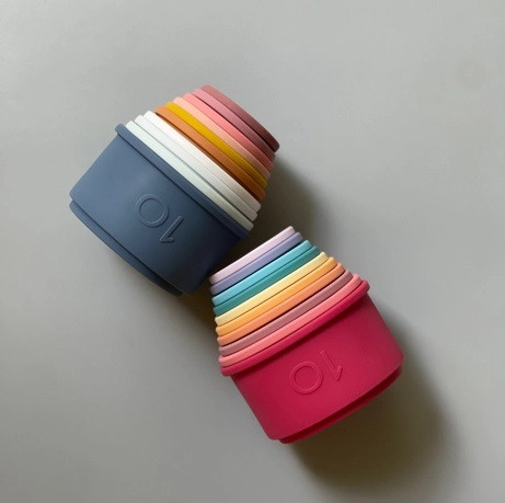 Numbers Cup Stacker | Navy | Three Hearts