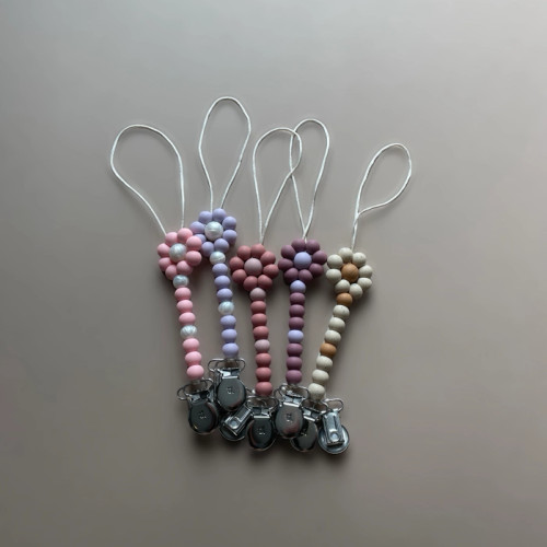 Quinn Pacifier and Toy Clip | Rose Dawn | Three Hearts