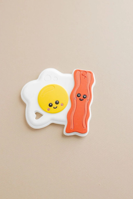 Eggs and Bacon Silicone Teether | BPA Free | Three Hearts