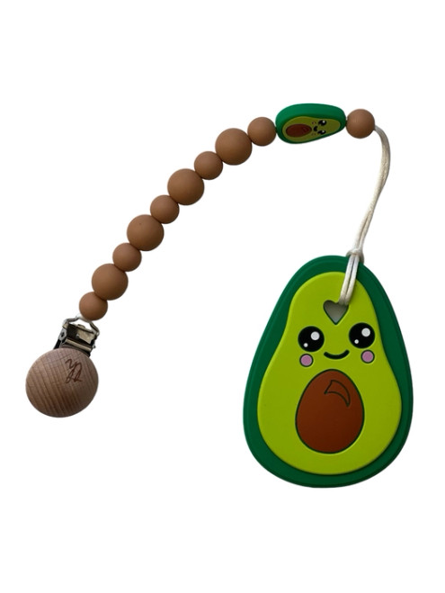 Teether and Clip Bundle | Avocado | Three Hearts
