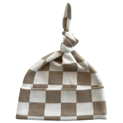 Tiramisu Checkerboard | Organic Beanie | Siix Collection