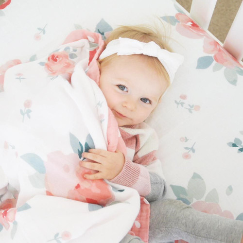 Rosy Oh So Soft Crib Sheet | Bebe Au Lait