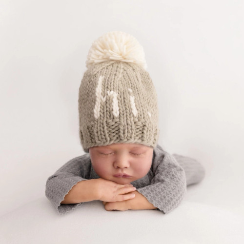 hi. Pebble Brown Hand Knit Beanie Hat | Huggalugs