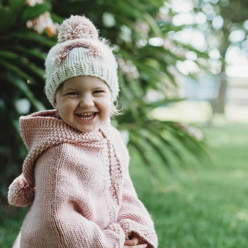 Mauve Rainbow Knit Beanie Hat | Huggalugs
