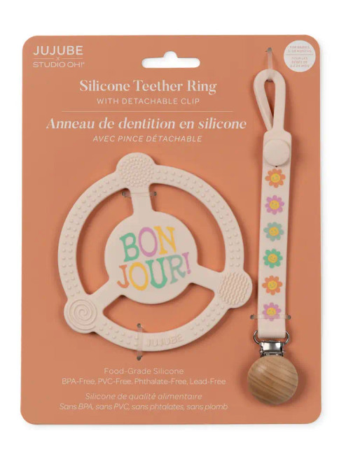  Silicone Teether Ring | Bonjour Bébé | JuJuBe