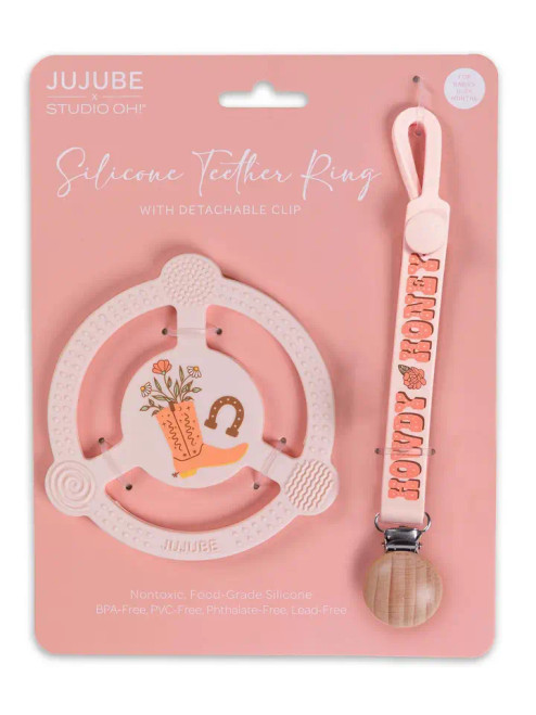  Silicone Teether Ring | Bloomin Boot | JuJuBe