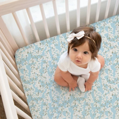 Organic Crib Sheet | Cherry Blossoms | Norani