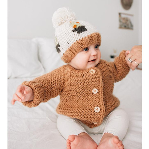 Pecan Garter Stitch Cardigan Sweater for Babies and Toddlers | Huggalugs