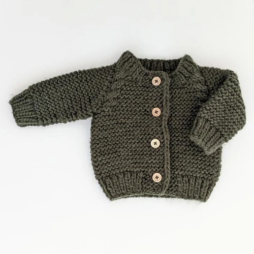 Loden Garter Stitch Cardigan Sweater | Huggalugs