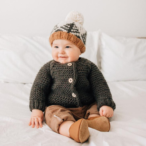 Loden Garter Stitch Cardigan Sweater | Huggalugs