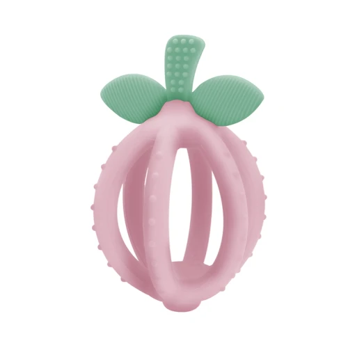 Bitzy Biter Teething Ball & Training Toothbrush | Pink Lemonade | Itzy Ritzy