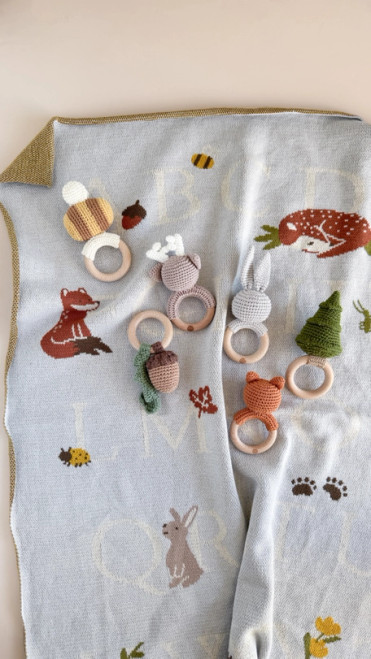  Crochet Rattle Teether, Tree | The Blueberry Hill