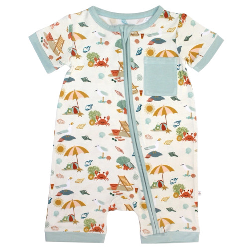  Beach Day Bamboo Baby Shortie Romper | Emerson and Friends