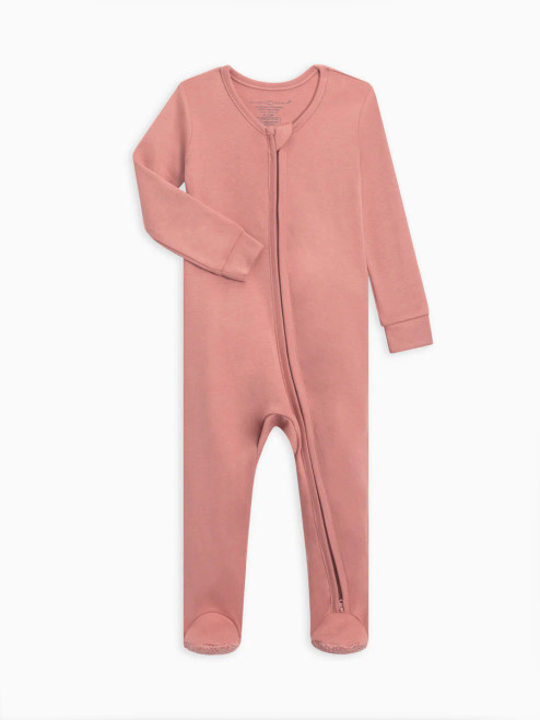 Peyton Zipper Sleeper | Rose | Colored Organics