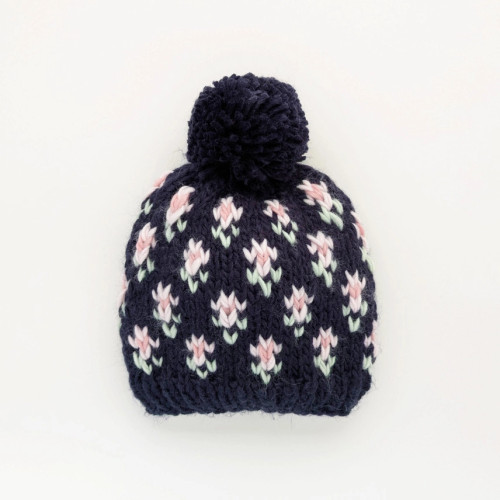 Bitty Blooms Indigo Beanie Hat for Baby & Kids | Huggalugs