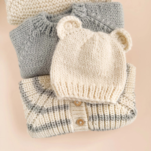 The Blueberry Hill Bear Hat - Cream
