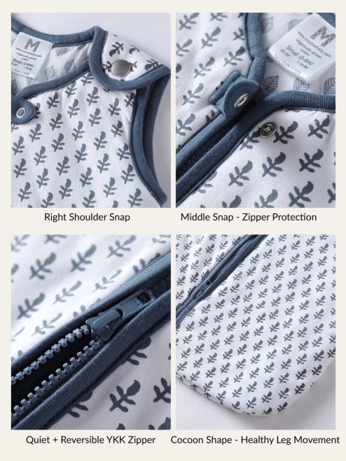 This Malabar Baby sleep sack is designed with both parent and baby in mind. Featuring a convenient two-way zipper, diaper changes become effortless, minimizing disruptions and helping to maintain your baby's sleep cycle. As a GOTS certified organic sleep sack.
