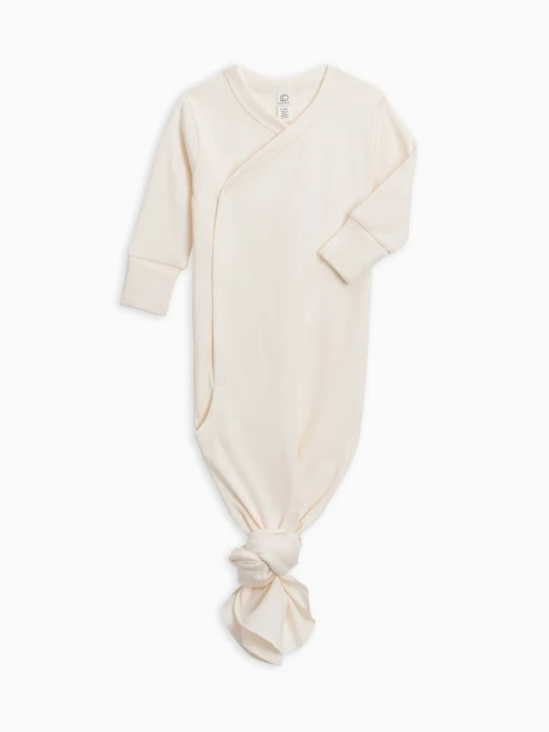 Indy Organic Cotton Kimono Gown for Newborns - Ivory by Colored Organics