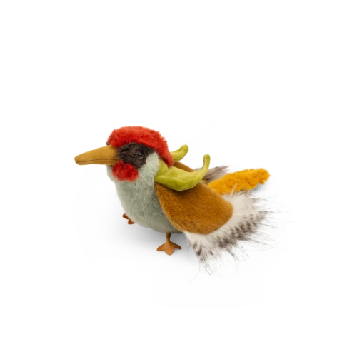 Moulin Roty Green Woodpecker Plush Toy – All Around the World, Soft Woodland Bird for Ages 10 Months+