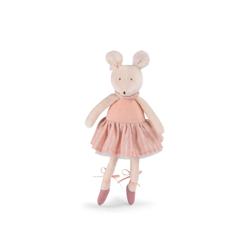 Moulin Roty Anna the Mouse Plush Toy – Little School of Dance Ballet Mouse in Gift Box, 5-Inch