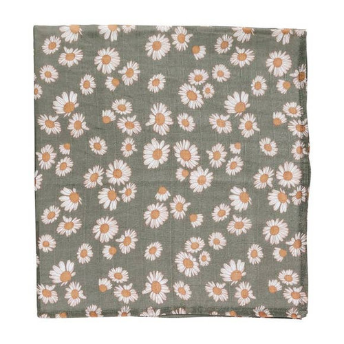 Muslin Swaddle | Sage Green Daisy | Mini Scout  Swaddle
