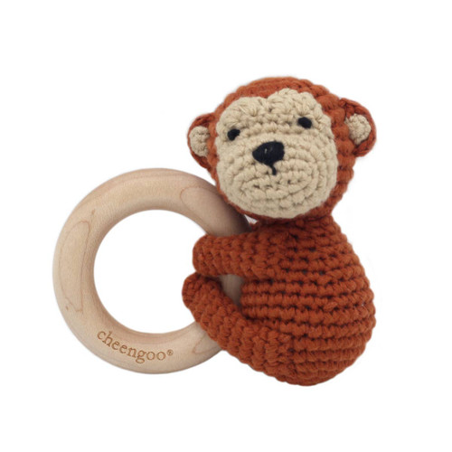 Little Cuddler | Monkey Teething Rattle |  Cheengoo