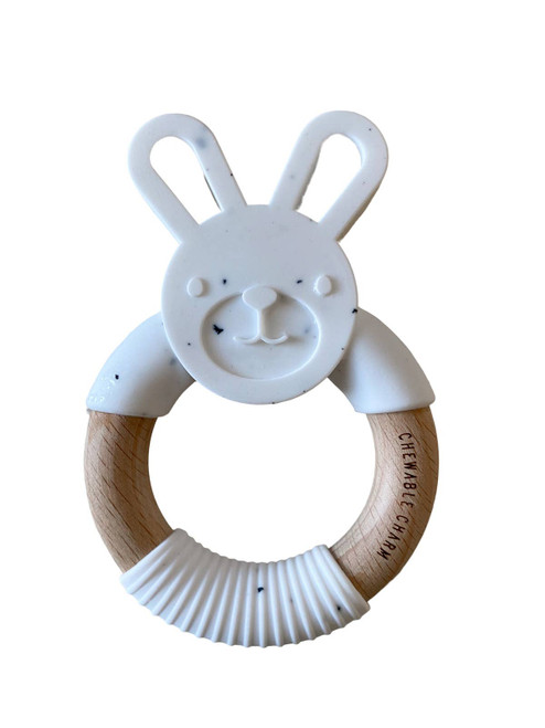  Bunny Silicone + Wood Teether | Moonstone | Chewable Charm