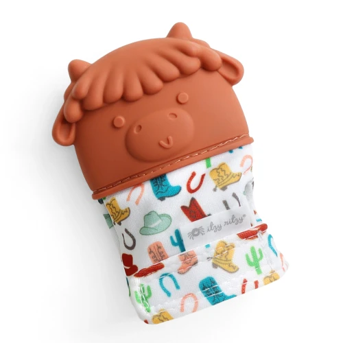 Itzy Mitt™ Teething Mitts - Highland Cow