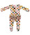 Cake Pop Checkerboard | Organic Frill Zip Footie | Siix Collection