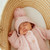 Blush Pink Garter Stitch Knit Bonnet for Babies and Toddlers | Huggalugs