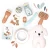 Features dog snacks, bowl, brush, collar and a few more accessories.